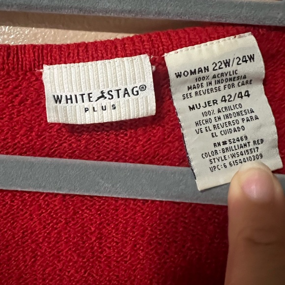 White Stag Red V-Neck Sweater - Picture 2 of 3